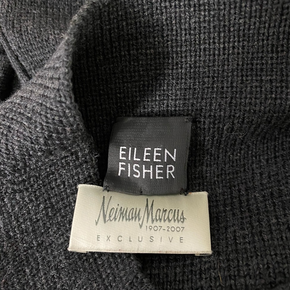 EILEEN FISHER Merino Wool Mock Neck Snap Cardigan - Picture 6 of 11